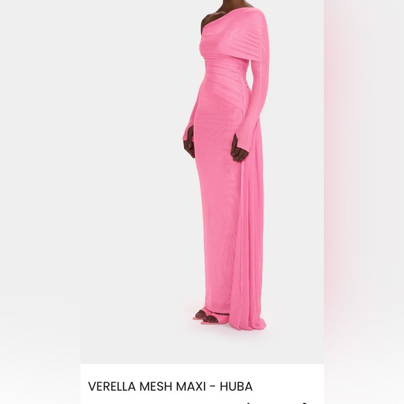 Chic One-Shoulder Pink Dress - Picture 3 of 4